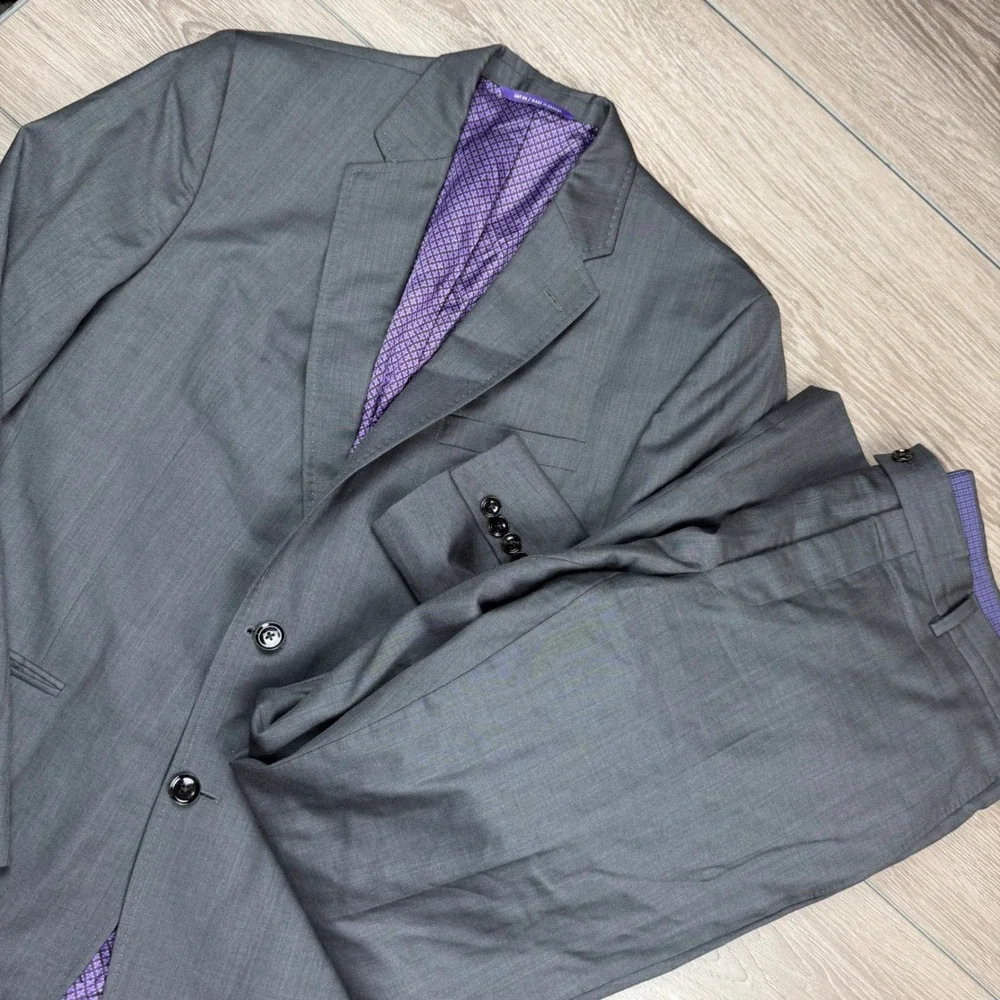 Ted Baker Mens Suit Endurance Jay CT 100% Wool 2 Button Grey 42R 35R